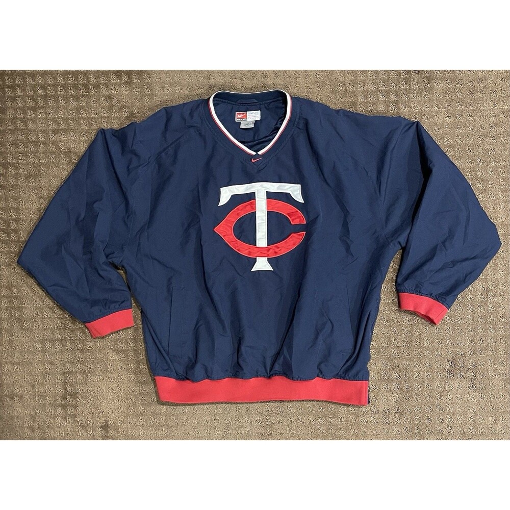 Nike Minnesota Twins Windbreaker XL Blue Center Swoosh MLB Lightweight Pullover